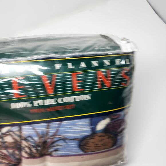 Stevens & Co 1970s "Ducks" Flannel Twin Size Complete Sheet Set Vintage NIP - Picture 5 of 9